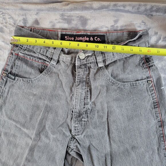 5ive Jungle & Co Jeans Men's 34 Relaxed‎ Fit Baggy Wide Denim VTG Y2K 34x29 - Picture 3 of 12